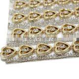 Glue Back Crystal Hot Fix Rhinestone Mesh Sheet Trimming for Shoe and Cloth thumbnail-2