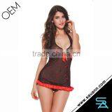 Fancy Halter Flocking Tulle Lingeries Women Underwear thumbnail-4