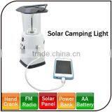 New Style Power by Hand Crank Mutil-function Rechargeable LED Solar Camping Light
