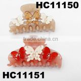 fashion beautiful plastic butterfly hair claw clip with stones