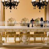 French Baroque Dining Table And Chair White Solid NFDT01