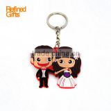 Good quality PVC Rubber keychain used for wedding style