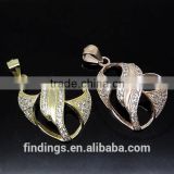 SJ3138 925 sterling silver scarf jewelry pendant, silver pave diamond pendant, crystal pave pendant