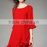 2016 Summer Flounced Relaxed New Model Girl Latest Net Dress Design for Women thumbnail-1