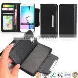 2 in 1 Detachable Design Stand Leather Flip Cover for Samsung s6 thumbnail-1