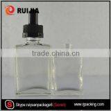 Wholesales Cosmetic Use Childproof Cap Clear Colorful Frosted Rectanglar Glass E-liquid Bottle 30ml Free Samples thumbnail-2