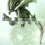 Fiecing Bronze Dragon With Crystal Ball Craft