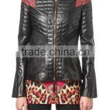 shiny women leather fashion jacket ladies long leather jacket