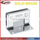 Bevel Full Plate Fits 1/3'' 3/8'' & 1/2'' Tempered Glass Wall Mount 90 Degree Shower Hinge thumbnail-1