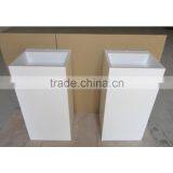 SGS Acrylic Solid Surface Cabinet Bathroom Pedestal Wash Basins,,Artificial Stone Freestanding Washing Basin thumbnail-5