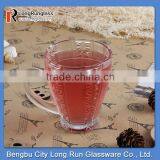 LongRun 5.5OZ Carved Frosted Coffee Mug Tea Cup With Handle Wholesale