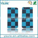 Blue Chess Pattern Fabric Book Style Leather Phone Case For BLU Life One XL with PVC ID and credit card slots