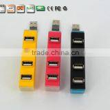 Hi-speed 4 Port MINI Colorful USB 2.0 HUB 480MbPS For PC Laptop Computer thumbnail-1