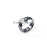 Famous Wholesaler Popular Design Black Stainless Steel Ceramic Micro-setting cz Diamond Noble Finger Ring thumbnail-4