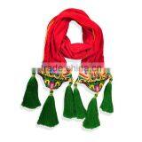 China Embroidery Silke Shawls Ladiese Scarves Chiffon Hijob Fashion With Tassel thumbnail-1