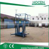 Aluminum Alloy Double Mast Hydraulic Cylinder 12M Maintenance Working Electric Lifting Platform For Aerial Working