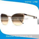 Customized Fashionable Women Metal Sunglasses Cat Eye Sunglasses in Gold thumbnail-1