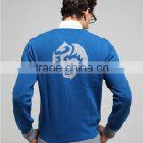 V Neck Intarsia Dragon Cashmere Pullover thumbnail-3