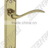 629-19 PB brass door handle on plate