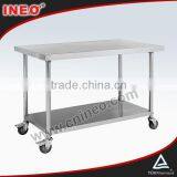 Kitchen Stainless Steel Mobile Work Table(INEO Are Professional on Commercial Kitchen Project) thumbnail-1