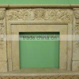 Crema Marfil Beige Marble Fireplace Mantel Surrounding thumbnail-1