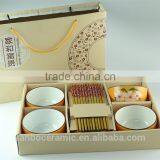 Stocklot Cheap Japanese Style Printing Ceramic Bowl Set Porcelain Bowl for Gift thumbnail-1