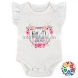 Wholesale White Animal Printing Customize Summer Romper Mother's Day Baby Girl Boho Romper thumbnail-4