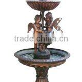 Cast Bronze Boy and Girl Angels Fountain thumbnail-1