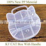 PP Plastic CAT Animal Shaped Cartoon Beads Clear Storage Box Boxes With Handle thumbnail-1