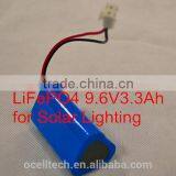 LiFePO4 Battery 9.6V3.3Ah for Solar Light