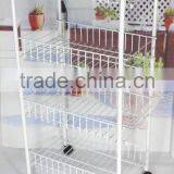 330-55 4-tier Metal Wire Storage Shelf Storage Cart With Wheels thumbnail-2