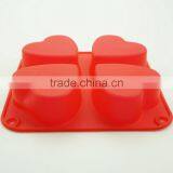11193 Top Quality Silicone Flexible 4 Cavity Heart Shaped Soap Molds thumbnail-3