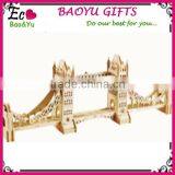 Children's Wooden Environmental 3d Puzzle Toys , Wooden Tower Bridge Model Simulation Fancy Toy thumbnail-2