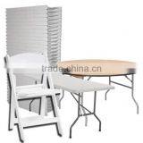 Wedding Used Wooden Folding Tables and Chairs for Sale thumbnail-1