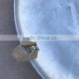 Vintage Round Aluminum Saucer Sled Metal Snow Disc w/ Canvas Strap Handles 25" thumbnail-6