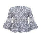 Trendy Fashion Pullover Short Style Peplum Blazer With Flared Sleeve thumbnail-2