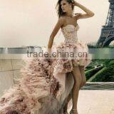 2014 Newest Deep v Neck Short Front Long Back Prom Dress thumbnail-1