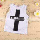 New Arrival Baby Clothing Boutique Children's Cotton Printing Sleeveless Wholesale Striped T-shirt thumbnail-2