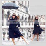 100% Hand Made Classical Black Winter Women Coat thumbnail-2