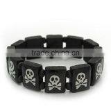Skull & Bone Wood Bead Bracelet Cheap Wood Bead Bracelet Gifts thumbnail-1