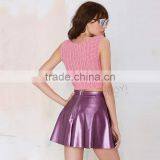 MGOO Popular OEM Services Women Shiny Purple Up Skirt For Cheerleader A LIne Mini Pleated Skirts 15144B336 thumbnail-6