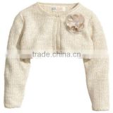 2014 Glittery threads mesh applique pattern girls cardigan sweater