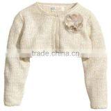 2014 Glittery threads mesh applique pattern girls cardigan sweater