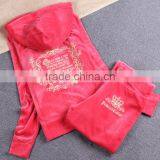 Hot Sale Fashion Popular Velvet Tracksuit Wholesale Cheap Women's Velvet Tracksuit 2017 Design Tracksuit thumbnail-1