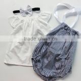 Wholesale Children's Boutique Baby Clothes Baby Top With Romper Set
