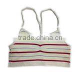 Seamless Stripe Sport Tank Top Cami Bra With Mesh Back and Color Yarn and Princess Seams thumbnail-1