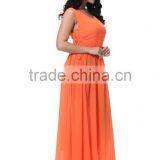 Women Chiffon V Neck Sleeveless Cocktail Party Evening Gown Long Dress thumbnail-3