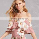 2017 Splited Neck and Off-shoulder Women Printed Sexy Bandage Dress thumbnail-6