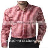 2016 New Wholesale Cutaway Collar Gingham Long Sleeve Custom Men's Formal Dress Shirt thumbnail-4