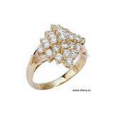 Sell Fashion CZ / Rhinestone Alloy Gold Plated Ring thumbnail-1